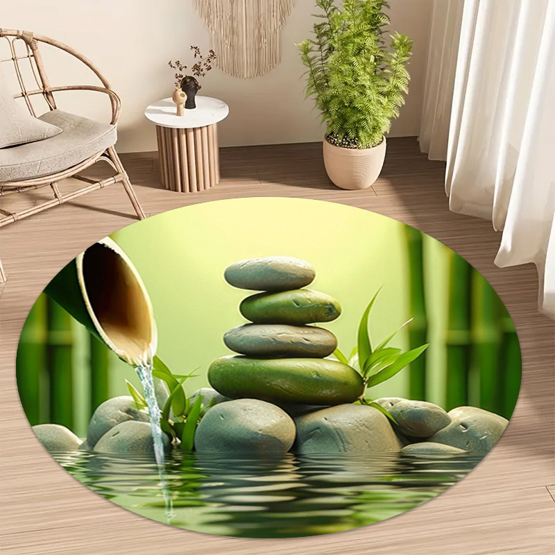 Spa And Wellness Hotel - Круглый коврик Zen Bamboo Stone Water