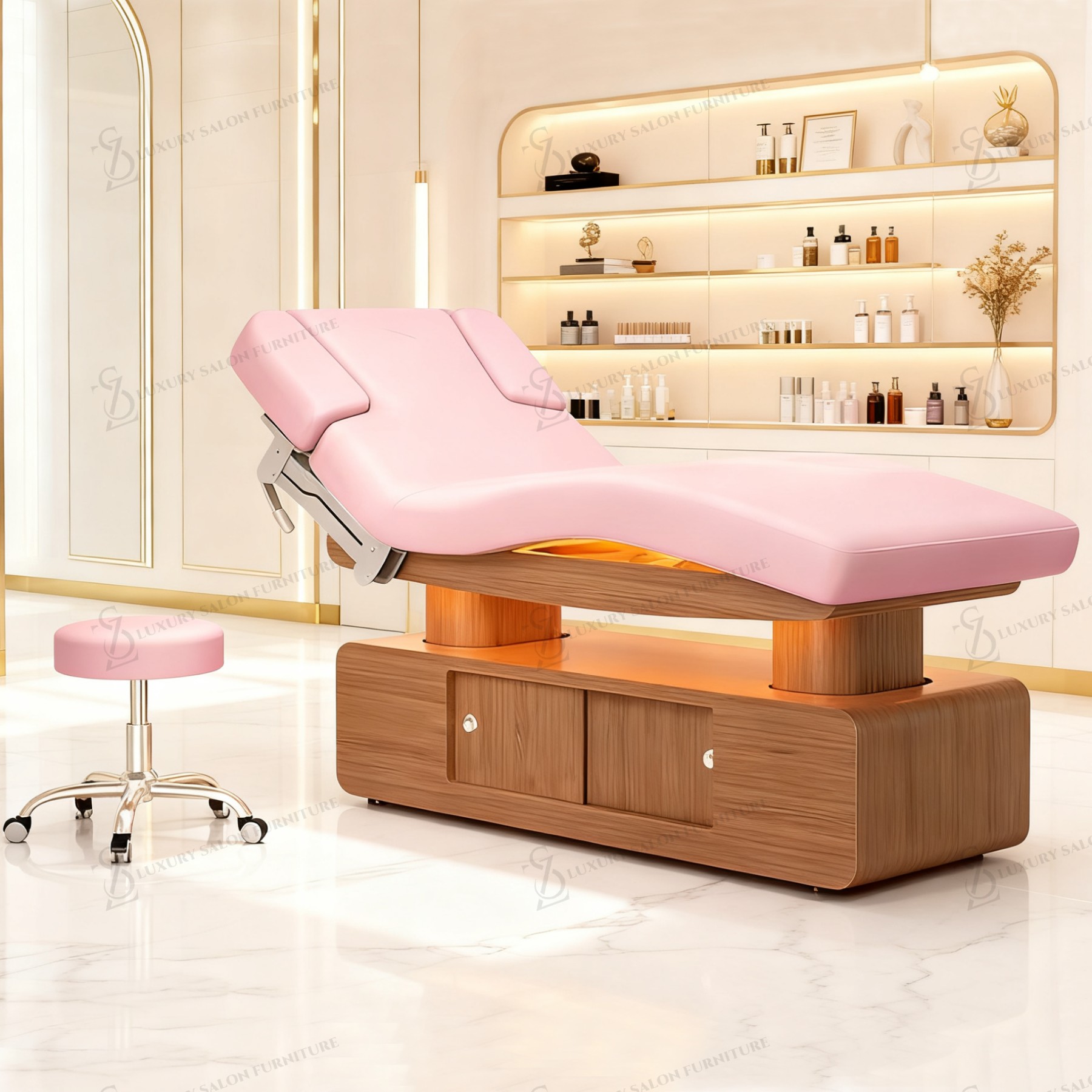 Spa Wellness Beauty - Роскошная розовая косметическая кровать с 3/4,