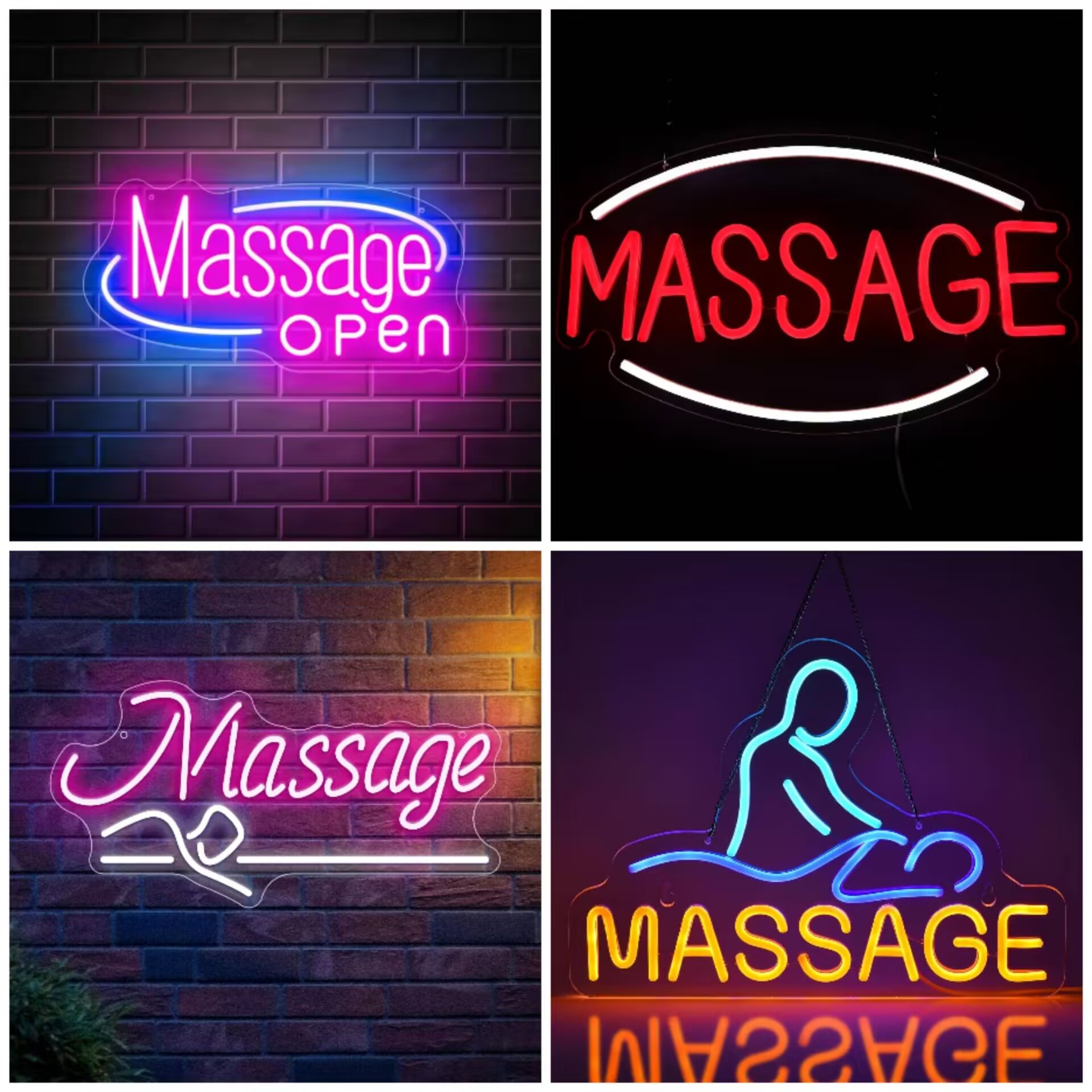 Неоновая LED-вывеска «Массаж и – обзор и цена Spa Wellness Salon